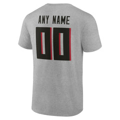 Atlanta Falcons Team Authentic Personalized Name & Number T-Shirt - Gray T-shirts