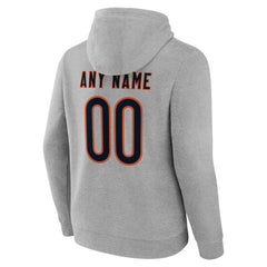 Chicago Bears Team Authentic Personalized Name & Number Hoodie - Gray Hoodies