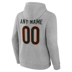 Cincinnati Bengals Team Authentic Personalized Name & Number Hoodie - Gray Hoodies