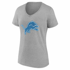 Detroit Lions Women's Team Authentic Personalized Name & Number V-Neck T-Shirt - Gray T-shirts