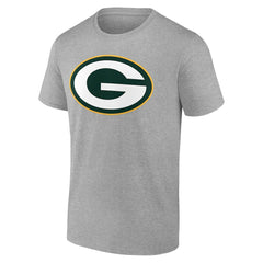 Green Bay Packers Team Authentic Personalized Name & Number T-Shirt - Gray T-shirts