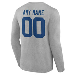 Indianapolis Colts Team Authentic Personalized Name & Number Long Sleeve T-Shirt - Gray T-shirts