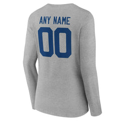 Indianapolis Colts Women's Team Authentic Personalized Name & Number Long Sleeve V-Neck T-Shirt - Gray T-shirts