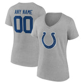 Indianapolis Colts Women's Team Authentic Personalized Name & Number V-Neck T-Shirt - Gray T-shirts