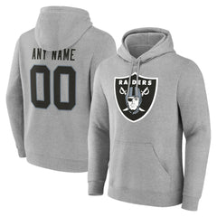 Las Vegas Raiders Team Authentic Personalized Name & Number Hoodie - Gray Hoodies
