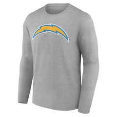 Los Angeles Chargers Team Authentic Personalized Name & Number Long Sleeve T-Shirt - Gray T-shirts