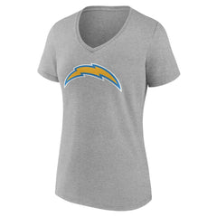 Los Angeles Chargers Women's Team Authentic Personalized Name & Number V-Neck T-Shirt - Gray T-shirts