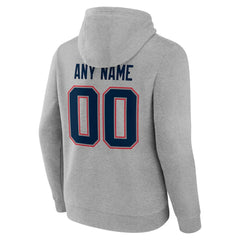 New England Patriots Team Authentic Personalized Name & Number Hoodie - Gray Hoodies