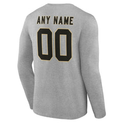 New Orleans Saints Team Authentic Personalized Name & Number Long Sleeve T-Shirt - Gray T-shirts