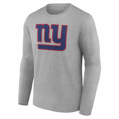 New York Giants Team Authentic Personalized Name & Number Long Sleeve T-Shirt - Gray T-shirts