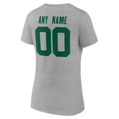 New York Jets Women's Team Authentic Personalized Name & Number V-Neck T-Shirt - Gray T-shirts