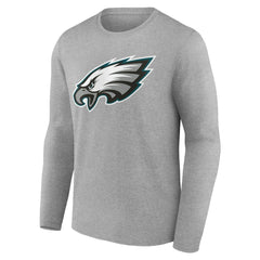 Philadelphia Eagles Team Authentic Personalized Name & Number Long Sleeve T-Shirt - Gray T-shirts