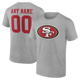 San Francisco 49ers Team Authentic Personalized Name & Number T-Shirt - Gray T-shirts