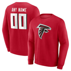 Atlanta Falcons Team Authentic Personalized Name & Number Sweatshirt - Red Sweatshirts