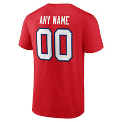 Buffalo Bills Team Authentic Personalized Name & Number T-Shirt - Red T-shirts