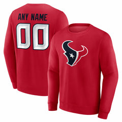 Houston Texans Team Authentic Personalized Name & Number Sweatshirt - Red Sweatshirts