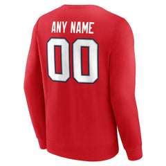 New England Patriots Team Authentic Personalized Name & Number Sweatshirt - Red Sweatshirts