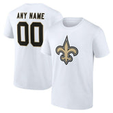 New Orleans Saints Team Authentic Personalized Name & Number T-Shirt - White T-shirts