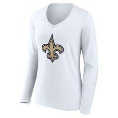New Orleans Saints Women's Team Authentic Personalized Name & Number Long Sleeve V-Neck T-Shirt - White T-shirts