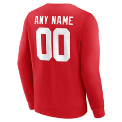 New York Giants Team Authentic Personalized Name & Number Sweatshirt - Red Sweatshirts