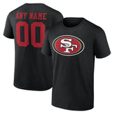 San Francisco 49ers Team Authentic Personalized Name & Number T-Shirt - Black T-shirts