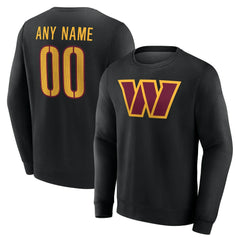 Washington Commanders Team Authentic Personalized Name & Number Sweatshirt - Black Sweatshirts