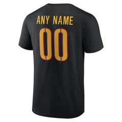 Washington Commanders Team Authentic Personalized Name & Number T-Shirt - Black T-shirts