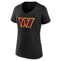 Washington Commanders Women's Team Authentic Personalized Name & Number V-Neck T-Shirt - Black T-shirts