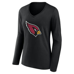 Arizona Cardinals Women's Team Authentic Personalized Name & Number Long Sleeve V-Neck T-Shirt - Black T-shirts
