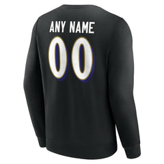 Baltimore Ravens Team Authentic Personalized Name & Number Sweatshirt - Black Sweatshirts