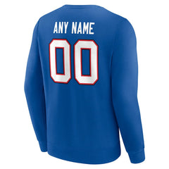 Buffalo Bills Team Authentic Personalized Name & Number Sweatshirt - Royal Sweatshirts