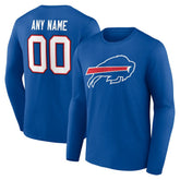 Buffalo Bills Team Authentic Personalized Name & Number Long Sleeve T-Shirt - Royal T-shirts