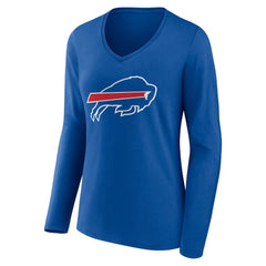 Buffalo Bills Women's Team Authentic Personalized Name & Number Long Sleeve V-Neck T-Shirt - Royal T-shirts