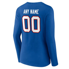Buffalo Bills Women's Team Authentic Personalized Name & Number Long Sleeve V-Neck T-Shirt - Royal T-shirts