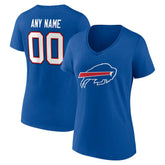 Buffalo Bills Women's Team Authentic Personalized Name & Number V-Neck T-Shirt - Royal T-shirts