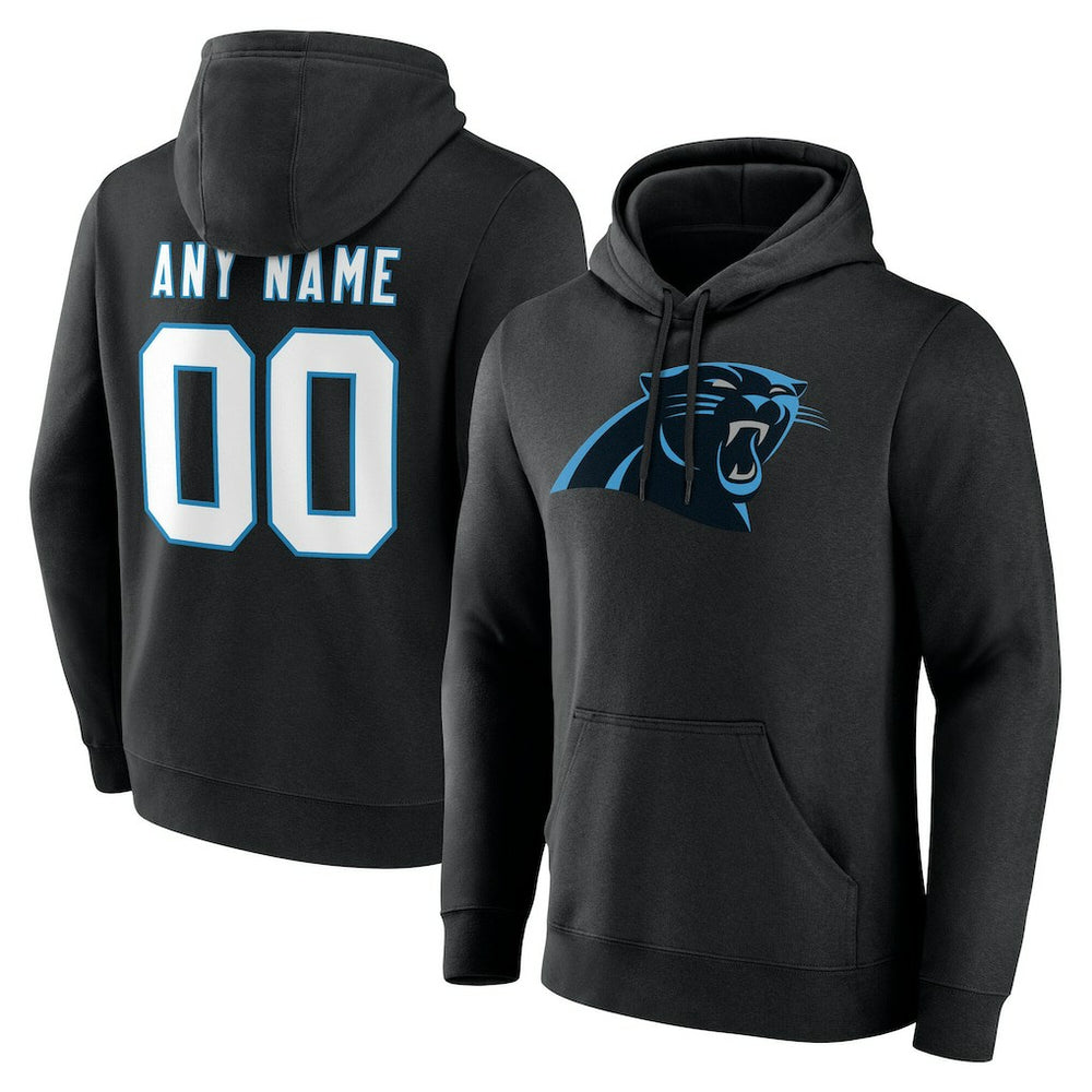 Carolina Panthers Team Authentic Personalized Name & Number Hoodie - Black Hoodies