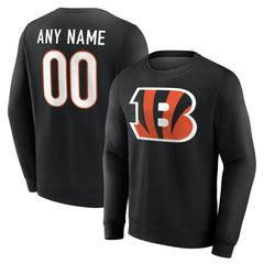 Cincinnati Bengals Team Authentic Personalized Name & Number Sweatshirt - Black Sweatshirts