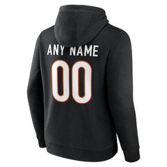 Cincinnati Bengals Team Authentic Personalized Name & Number Hoodie - Black Hoodies