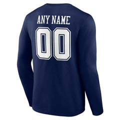 Dallas Cowboys Team Authentic Personalized Name & Number Long Sleeve T-Shirt - Navy T-shirts