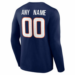 Denver Broncos Team Authentic Personalized Name & Number Long Sleeve T-Shirt - Navy T-shirts