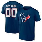 Houston Texans Team Authentic Personalized Name & Number T-Shirt - Navy T-shirts