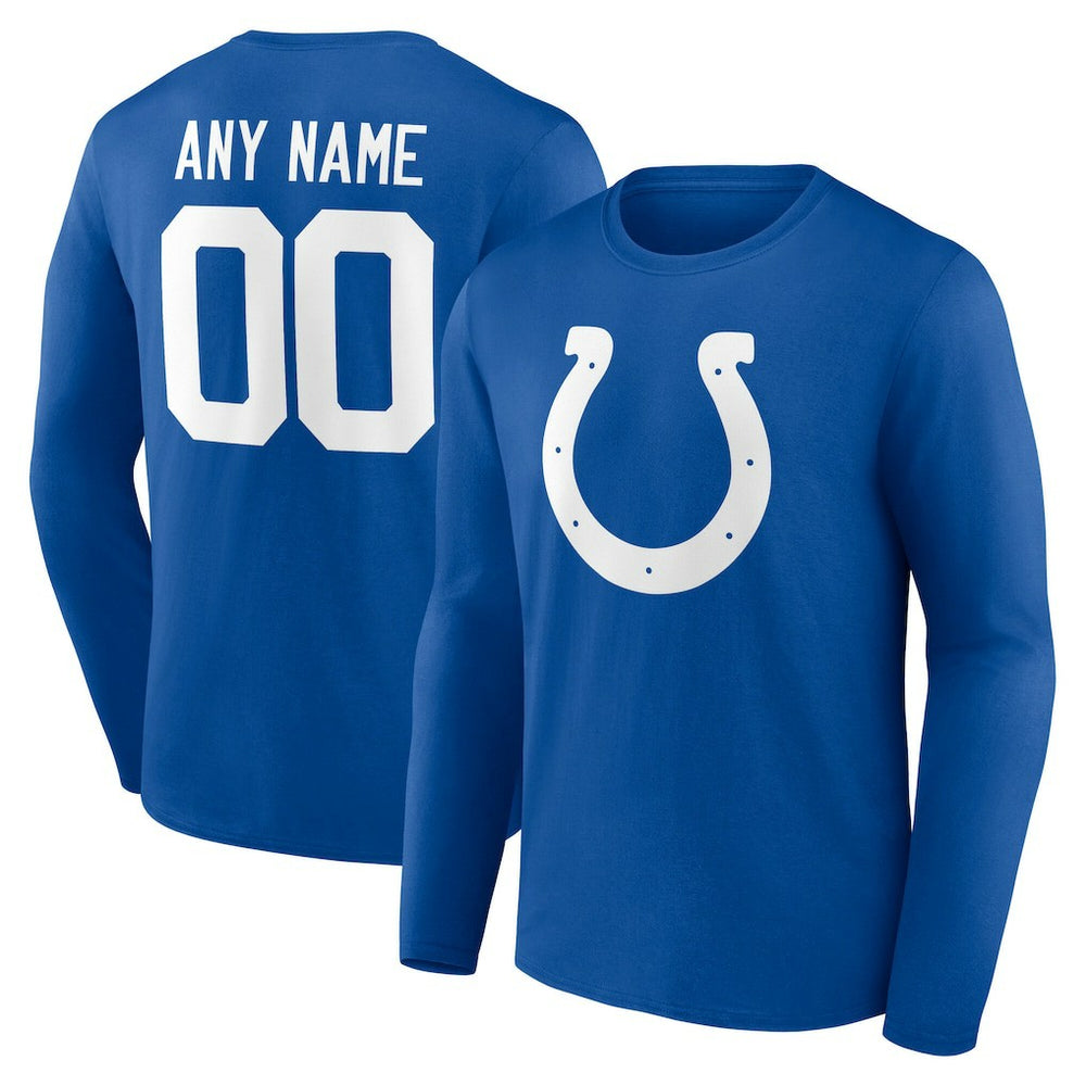 Indianapolis Colts Team Authentic Personalized Name & Number Long Sleeve T-Shirt - Royal T-shirts