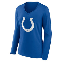 Indianapolis Colts Women's Team Authentic Personalized Name & Number Long Sleeve V-Neck T-Shirt - Royal T-shirts