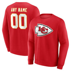 Kansas City Chiefs Team Authentic Personalized Name & Number Sweatshirt - Red Sweatshirts