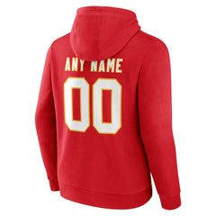 Kansas City Chiefs Team Authentic Personalized Name & Number Hoodie - Red Hoodies