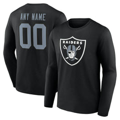 Las Vegas Raiders Team Authentic Personalized Name & Number Long Sleeve T-Shirt - Black T-shirts