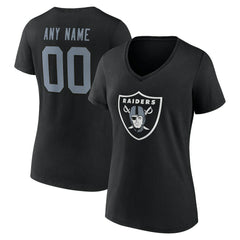 Las Vegas Raiders Women's Team Authentic Personalized Name & Number V-Neck T-Shirt - Black T-shirts