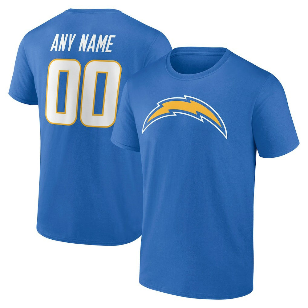 Los Angeles Chargers Team Authentic Personalized Name & Number T-Shirt - Powder Blue T-shirts