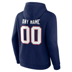 New England Patriots Team Authentic Personalized Name & Number Hoodie - Navy Hoodies