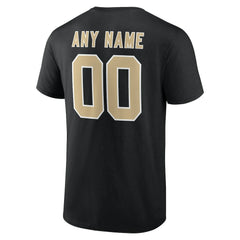 New Orleans Saints Team Authentic Personalized Name & Number T-Shirt - Black T-shirts